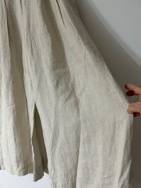 GAP Women's Wide-Leg Linen Pants in Natural Beige
